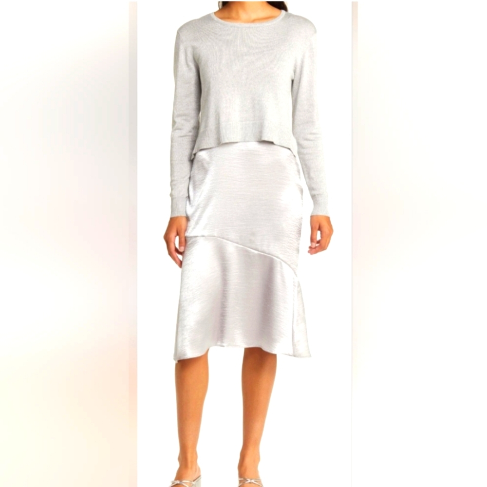 Sam Edelman Silky, Silvery Spaghetti Strap Dress XL